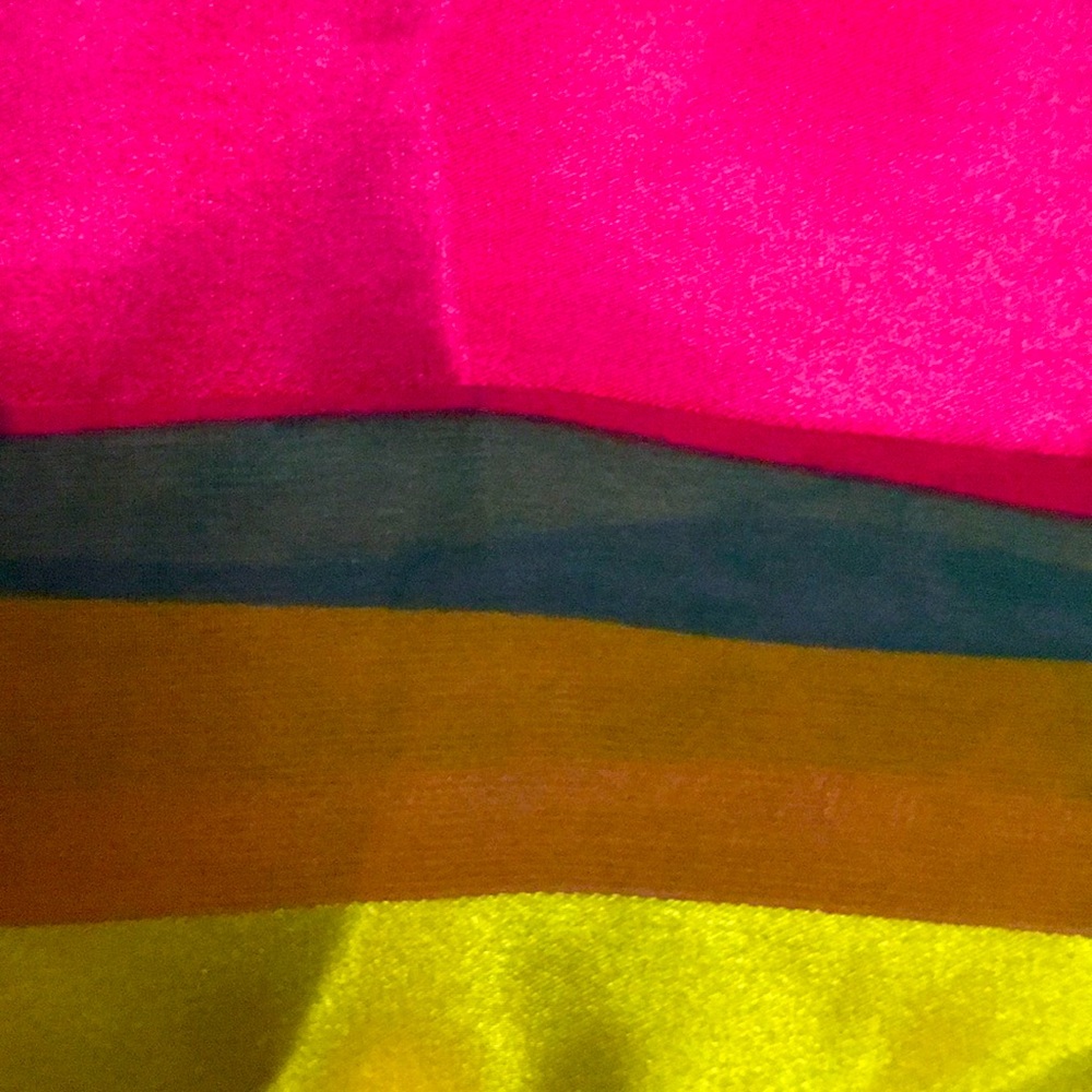 Vibrant multi colored satin scarf
